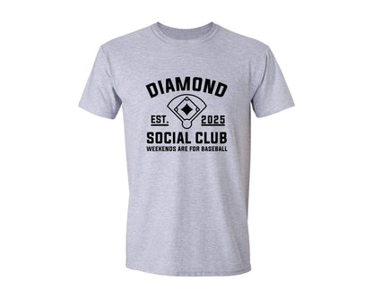 brand:Generic|color:Sports Grey / Athletic Heather|Diamond Social Club Baseball Sweatshirt Graphic T-Shirt