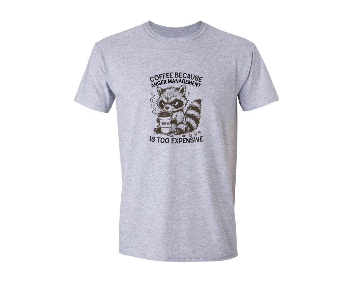 brand:Generic|color:Sports Grey / Athletic Heather|Coffee Because Anger Management Is Too 3 Graphic T-Shirt