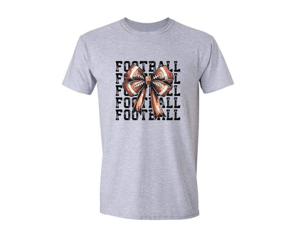 brand:Generic|color:Sports Grey / Athletic Heather|Football Game Day Coquette Preppy Graphic T-Shirt
