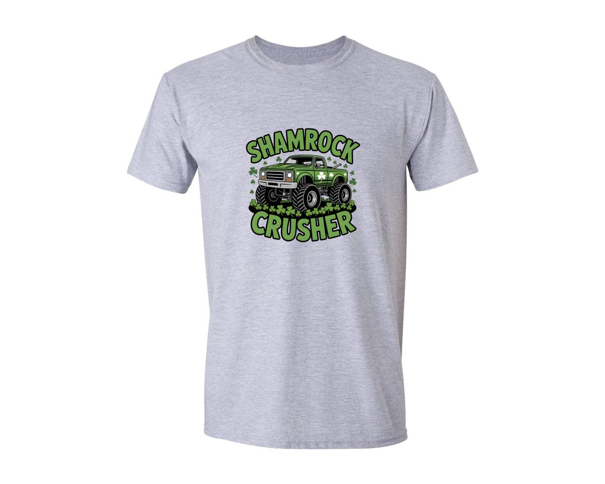 brand:Generic|color:Sports Grey / Athletic Heather|Shamrock Crusher St Patricks Day 4 Graphic T-Shirt