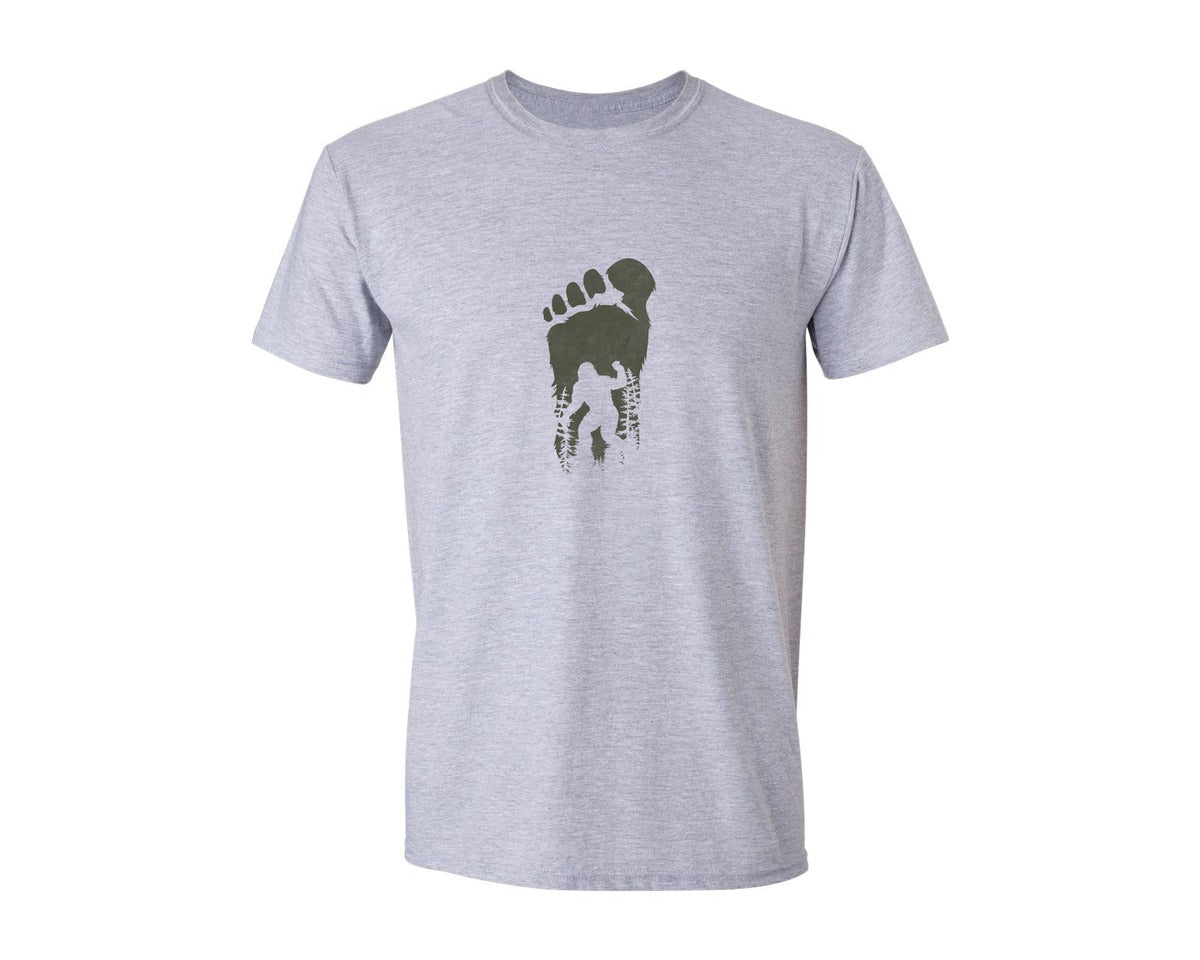 brand:Generic|color:Sports Grey / Athletic Heather|Bigfoot Squatch Foot Print Shirt Graphic T-Shirt