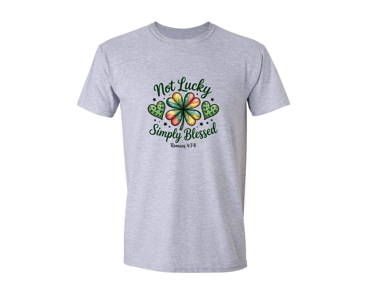 brand:Generic|color:Sports Grey / Athletic Heather|Saint Patrick Lucky Christian Graphic T-Shirt