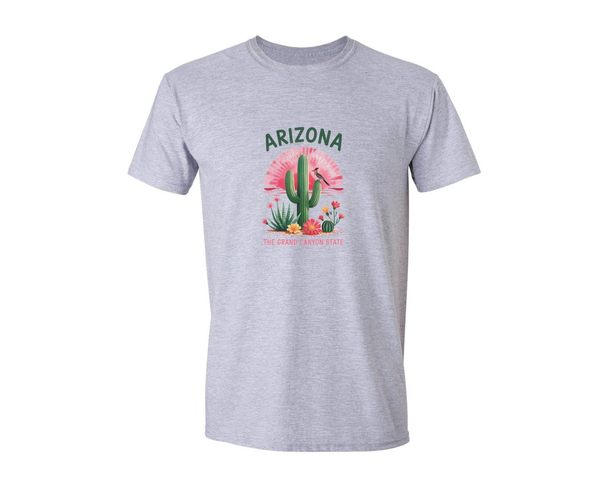 brand:Generic|color:Sports Grey / Athletic Heather|Arizona The Grand Canyon State Graphic T-Shirt