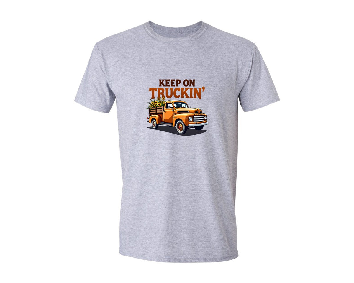 brand:Generic|color:Sports Grey / Athletic Heather|Keep On Truckin T Shirt Design 2 Graphic T-Shirt