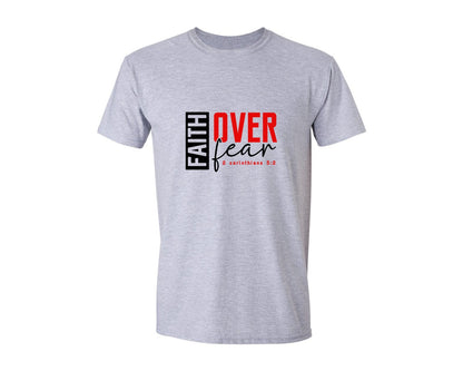 brand:Generic|color:Sports Grey / Athletic Heather|Faith Over Fear Christian Graphic T-Shirt