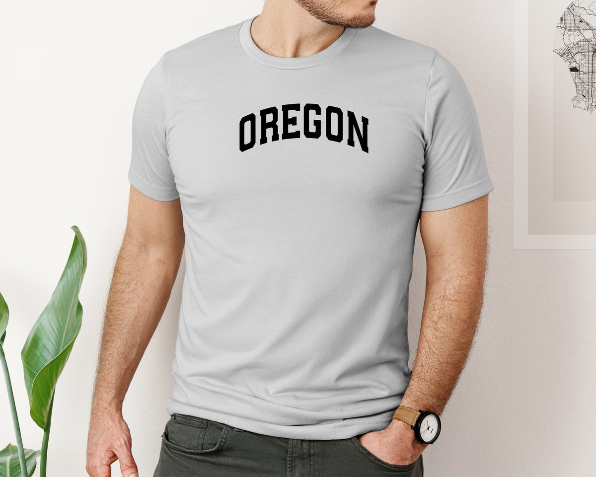 brand:Bella Canvas|color:Sports Grey / Athletic Heather|Oregon Usa City State Shirt Graphic T-Shirt