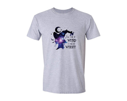 brand:Generic|color:Sports Grey / Athletic Heather|Weird And Witchy Quote Graphic T-Shirt