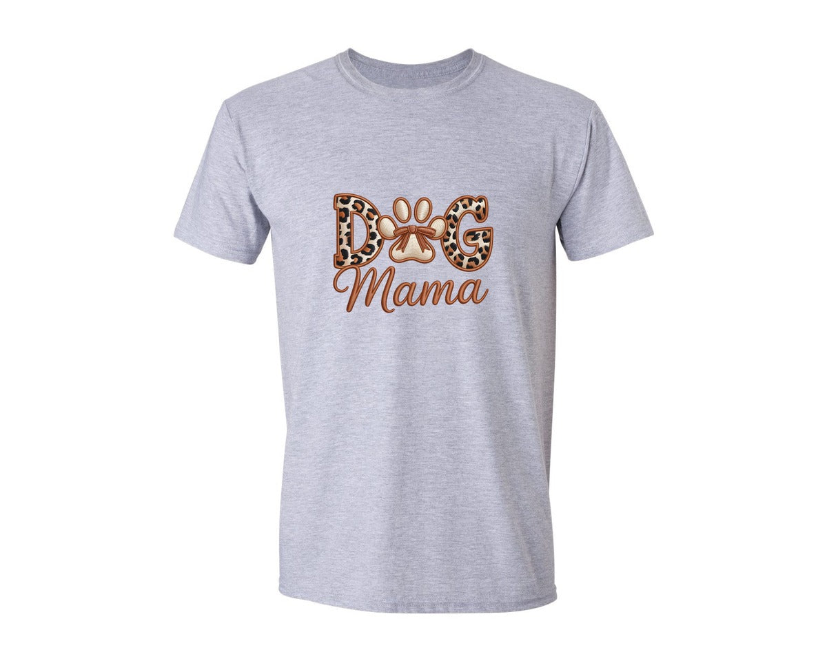 brand:Generic|color:Sports Grey / Athletic Heather|Dog Mama Leopard Design 3 Graphic T-Shirt