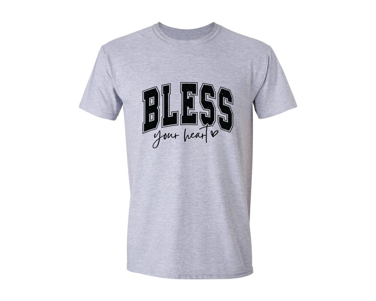 brand:Generic|color:Sports Grey / Athletic Heather|Bless Your Heart Sarcastic Graphic T-Shirt