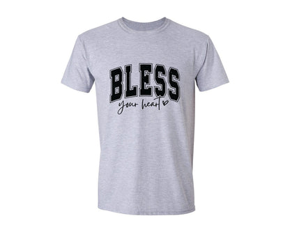 brand:Generic|color:Sports Grey / Athletic Heather|Bless Your Heart Sarcastic Graphic T-Shirt