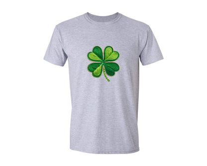 brand:Generic|color:Sports Grey / Athletic Heather|Faux Yarn Shamrock St Patricks Day 2 Graphic T-Shirt
