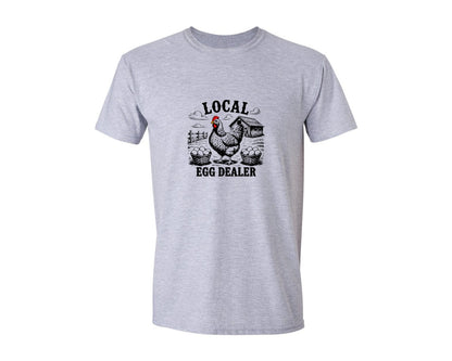 brand:Generic|color:Sports Grey / Athletic Heather|Local Egg Dealer Farmhouse Graphic T-Shirt