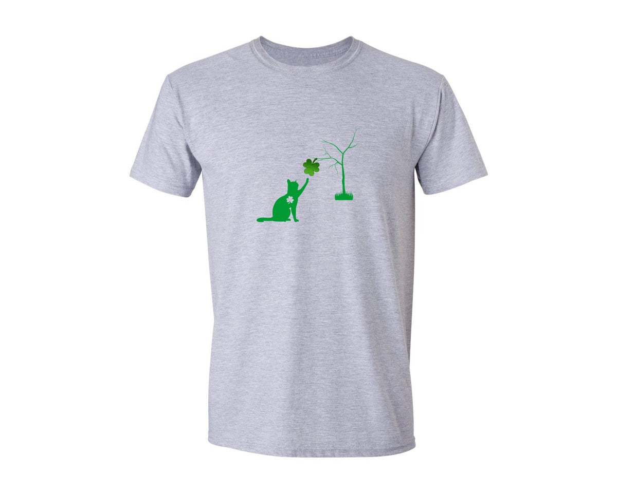 brand:Generic|color:Sports Grey / Athletic Heather|Cute Cat St Patricks Day Lucky Cat Mom Graphic T-Shirt