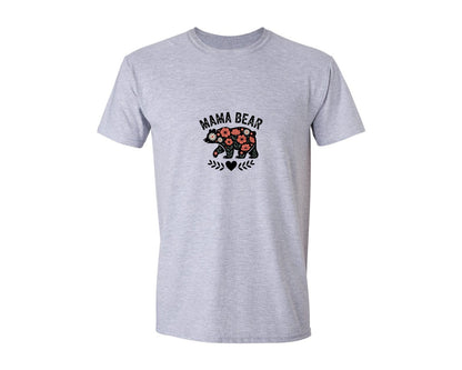 brand:Generic|color:Sports Grey / Athletic Heather|Mama Bear Retro Flower Vintage Sublimate 2 Graphic T-Shirt