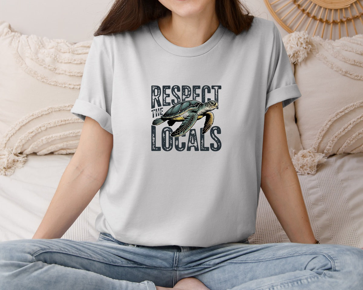 brand:Bella Canvas|color:Sports Grey / Athletic Heather|Respect The Locals Pngsummer Turtle Graphic T-Shirt