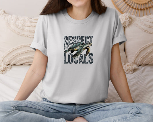 Respect The Locals Pngsummer Turtle Graphic T-Shirt