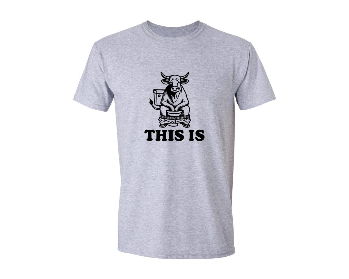 brand:Generic|color:Sports Grey / Athletic Heather|This Is Bullshit Funny Bull Graphic T-Shirt