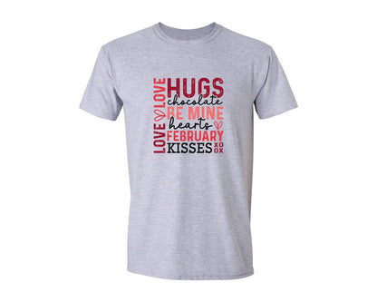 brand:Generic|color:Sports Grey / Athletic Heather|Happy Valentines Day Pngsleeve Graphic T-Shirt