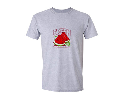 brand:Generic|color:Sports Grey / Athletic Heather|Watermelon Illustration Print Design Graphic T-Shirt