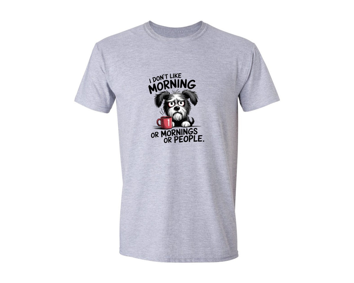 brand:Generic|color:Sports Grey / Athletic Heather|Grumpy Dog Funny Coffee Quote Art Graphic T-Shirt
