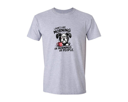 brand:Generic|color:Sports Grey / Athletic Heather|Grumpy Dog Funny Coffee Quote Art Graphic T-Shirt