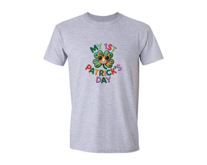 brand:Generic|color:Sports Grey / Athletic Heather|Knitted My First Patricks Day Shirt Graphic T-Shirt