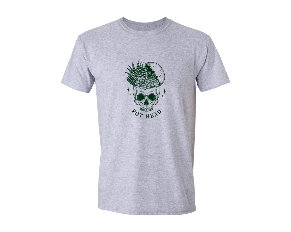 brand:Generic|color:Sports Grey / Athletic Heather|Plant Lover Plant Retro Skeleton Graphic T-Shirt