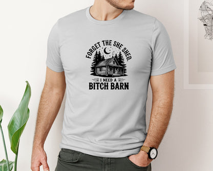 brand:Bella Canvas|color:Sports Grey / Athletic Heather|Farm Home Svgforget The She Shed Tshirt Graphic T-Shirt