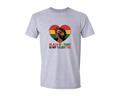 brand:Generic|color:Sports Grey / Athletic Heather|Black History Valentine Graphic T-Shirt