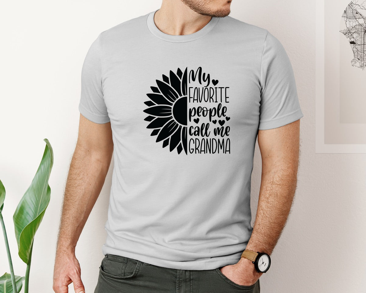 brand:Bella Canvas|color:Sports Grey / Athletic Heather|Grandma Sunflower Grandma Graphic T-Shirt