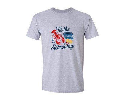 brand:Generic|color:Sports Grey / Athletic Heather|Tis The Seasoning Crawfish Summer Graphic T-Shirt