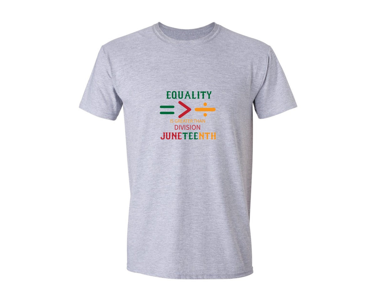 brand:Generic|color:Sports Grey / Athletic Heather|Equality Is Greater Than Division Junete Graphic T-Shirt