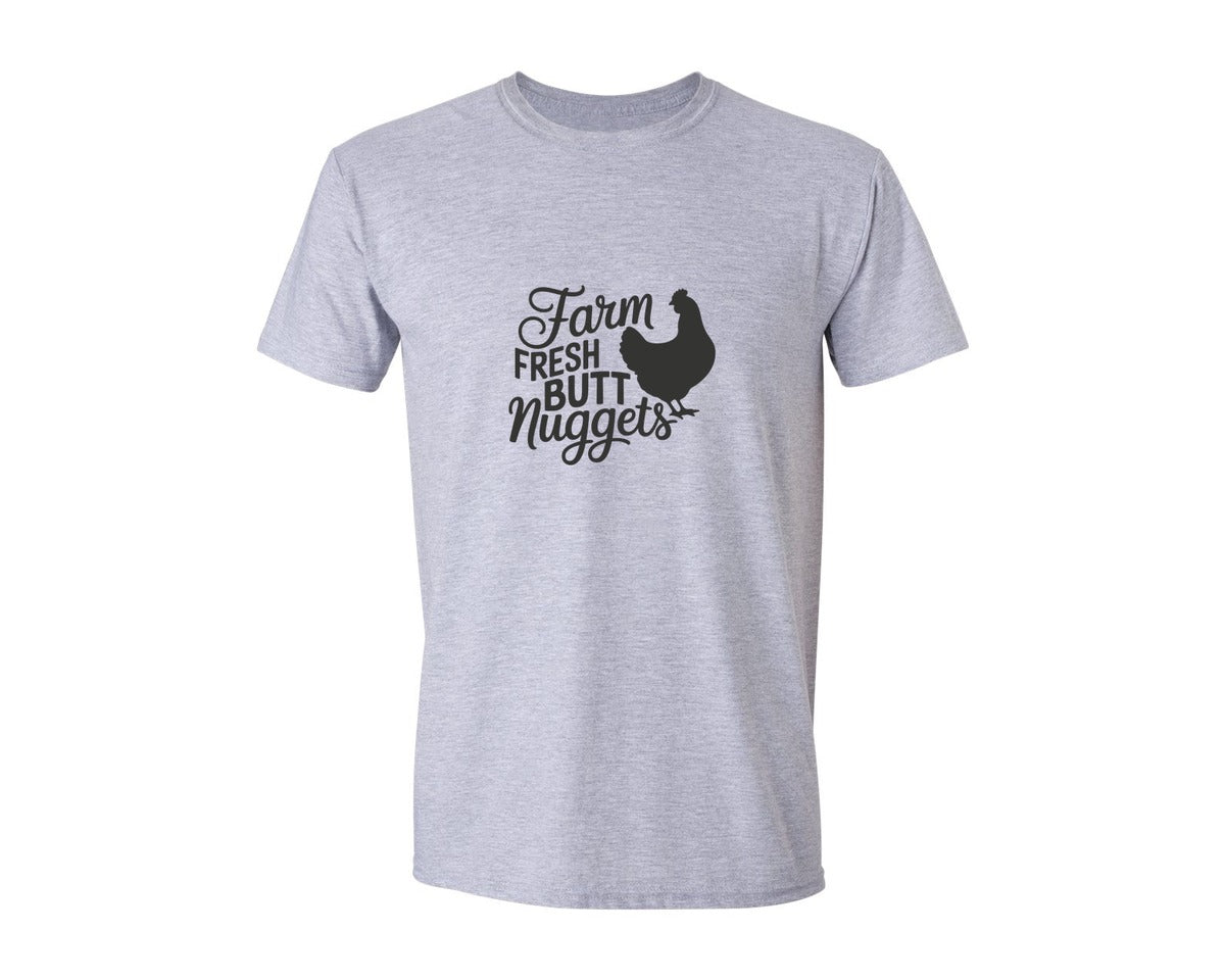 brand:Generic|color:Sports Grey / Athletic Heather|Farm Fresh Butt Nuggets Cut File 8 Graphic T-Shirt