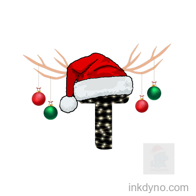 Santa Hat Antlers With Christmas Ornaments Design — DTF Transfer