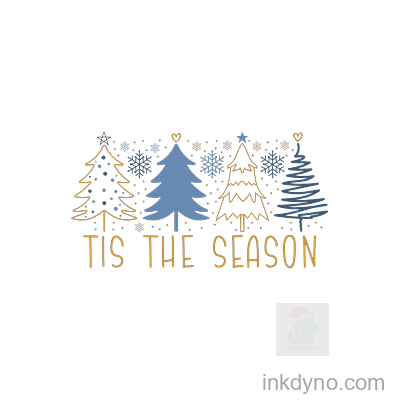 Tis The Season Holiday Tree Design — DTF Transfer – Ready to Press