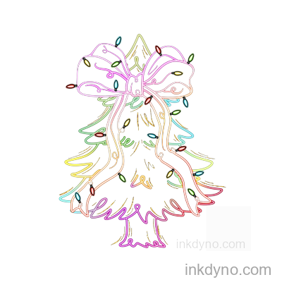 Tree Light DTF Transfer – Ready to Press (Christmas)