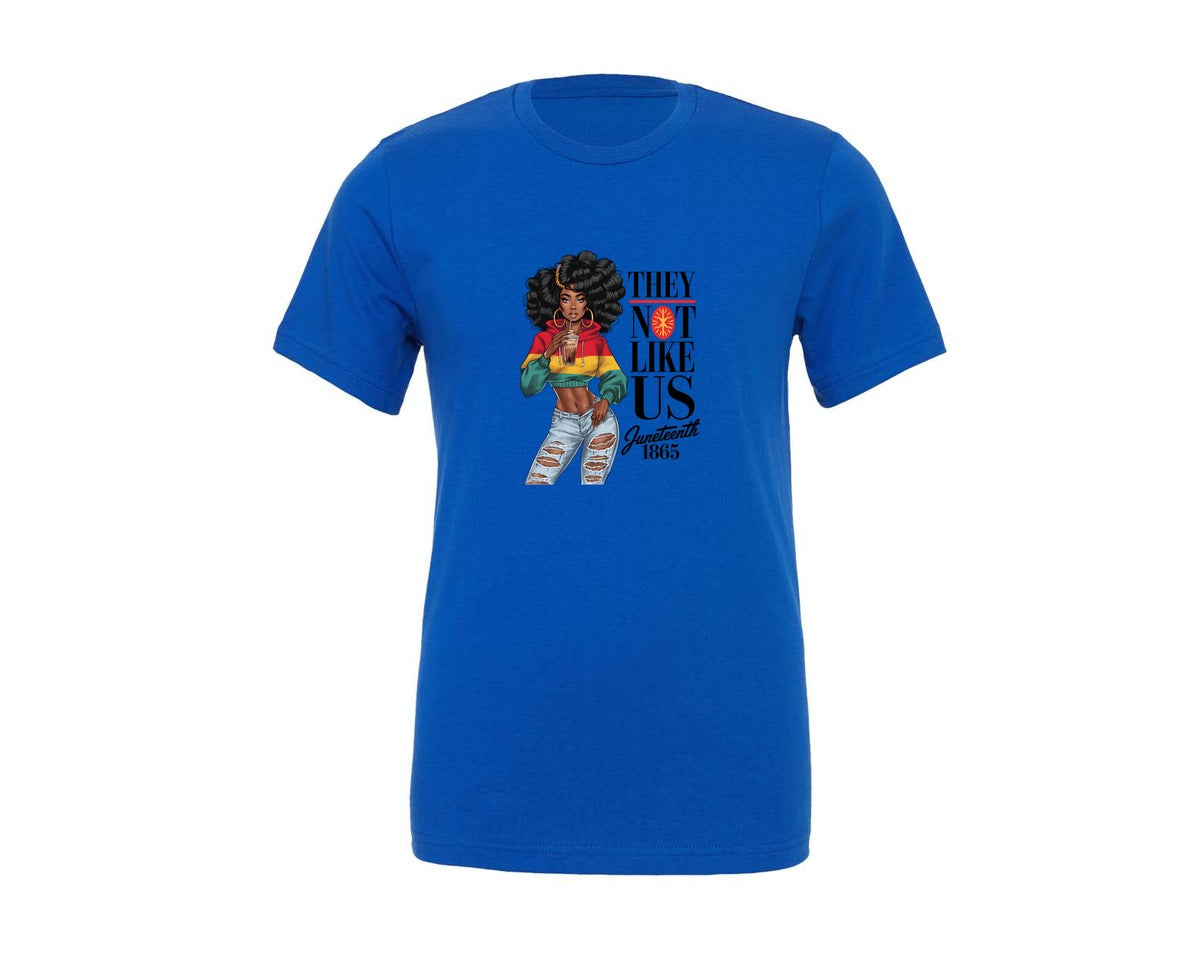 brand:Generic|color:True Royal Blue|Juneteenth They Not Like Us Black Histor 7 Graphic T-Shirt