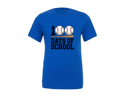 brand:Generic|color:True Royal Blue|100 Days Of School Baseball 3 Graphic T-Shirt
