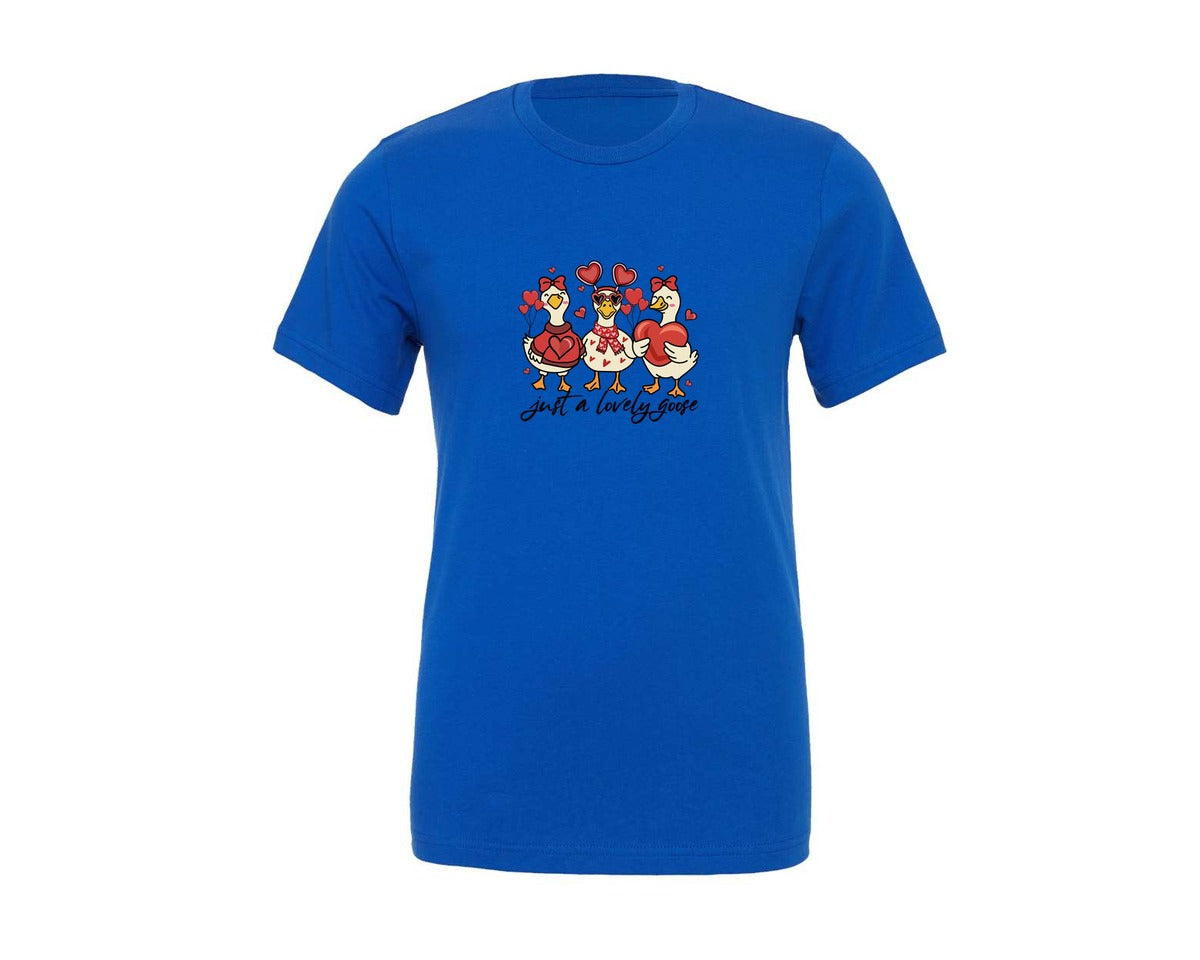brand:Generic|color:True Royal Blue|Cute Lovely Goose Coquette Duck Valentin Graphic T-Shirt