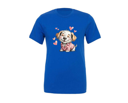 brand:Generic|color:True Royal Blue|Cute Puppy In Pajamas Adorable Dog Graphic T-Shirt