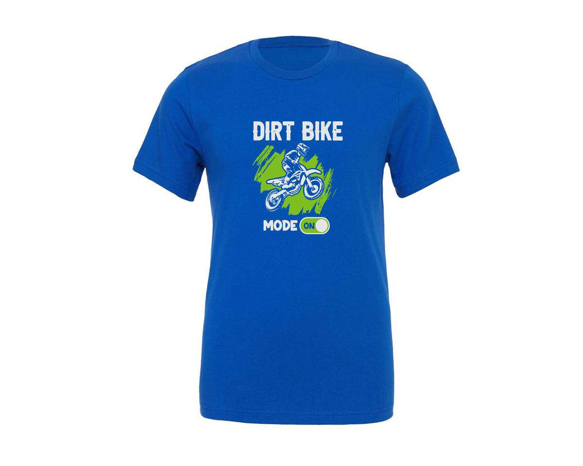 brand:Generic|color:True Royal Blue|Motocross Dirt Bike Mode On Graphic T-Shirt