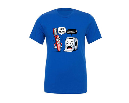 brand:Generic|color:True Royal Blue|Quirky Toothbrush Toilet Paper Graphic T-Shirt