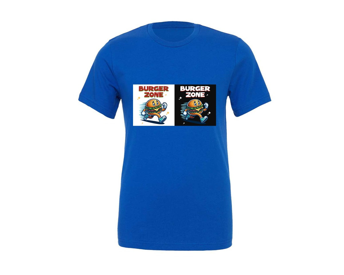 brand:Generic|color:True Royal Blue|Burger Running Burger Graphic T-Shirt
