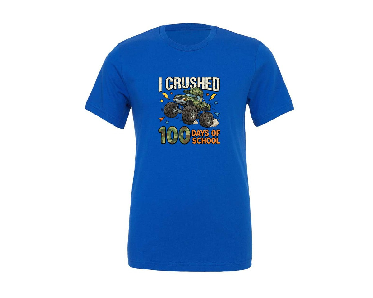 brand:Generic|color:True Royal Blue|I Crushed 100 Days Of School 36 Graphic T-Shirt