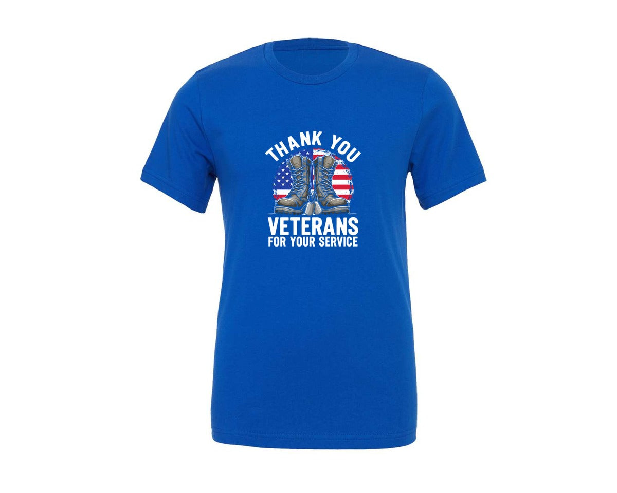 brand:Generic|color:True Royal Blue|Thank You Veterans T Shirt 3 Graphic T-Shirt