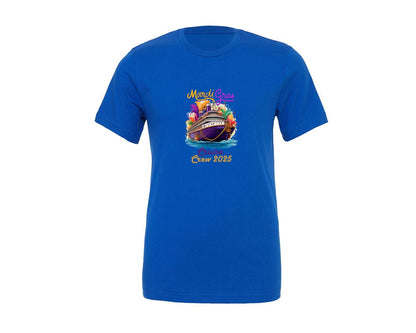 brand:Generic|color:True Royal Blue|Mardi Gras Cruise Crew 2025 T Shirt Desi Graphic T-Shirt