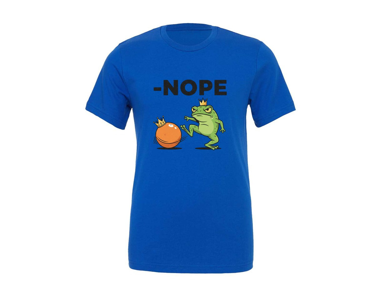 brand:Generic|color:True Royal Blue|No King Nope Grumpy Frog Graphic T-Shirt
