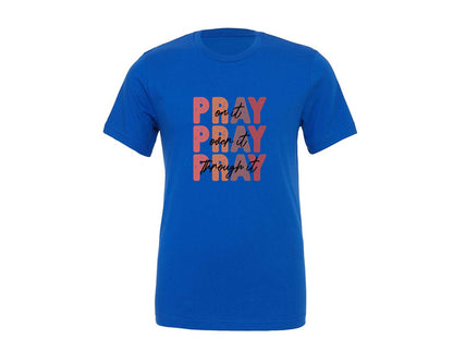 brand:Generic|color:True Royal Blue|Retro Christian Pray Jesus Faith Graphic T-Shirt