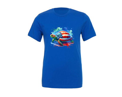 brand:Generic|color:True Royal Blue|America Turtle Independence Day Graphic T-Shirt
