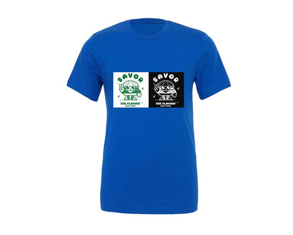 brand:Generic|color:True Royal Blue|Savor The Flavor Retro Burger Graphic T-Shirt